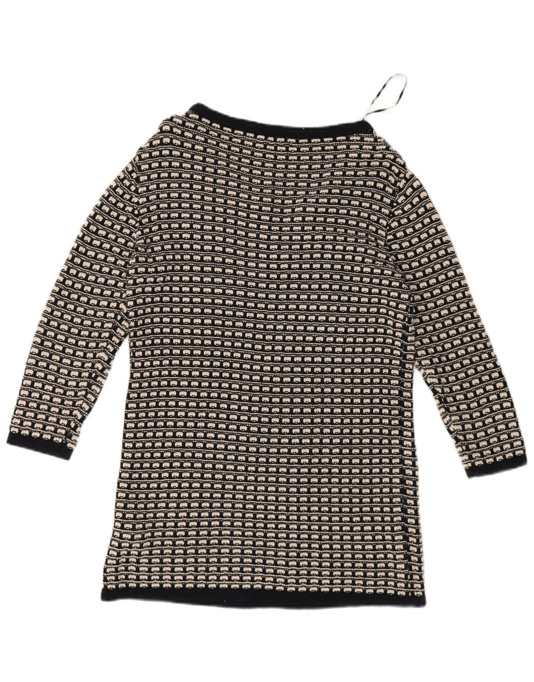 Marks & Spencer Womens Knit Tunic Dress UK 8 Small Black Geometric