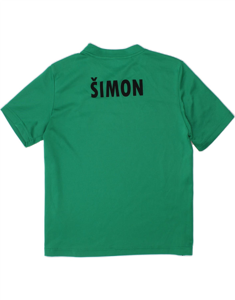 ADIDAS Boys Climalite Graphic T-Shirt Top 11-12 Years Medium Green Vintage Adidas and Second-Hand Adidas from Messina Hembry 