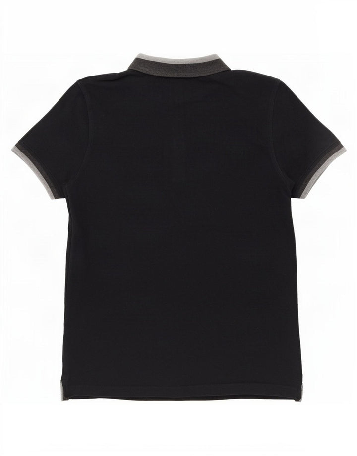 Lyle & Scott Mens Polo Shirt Medium Black Colourblock Cotton