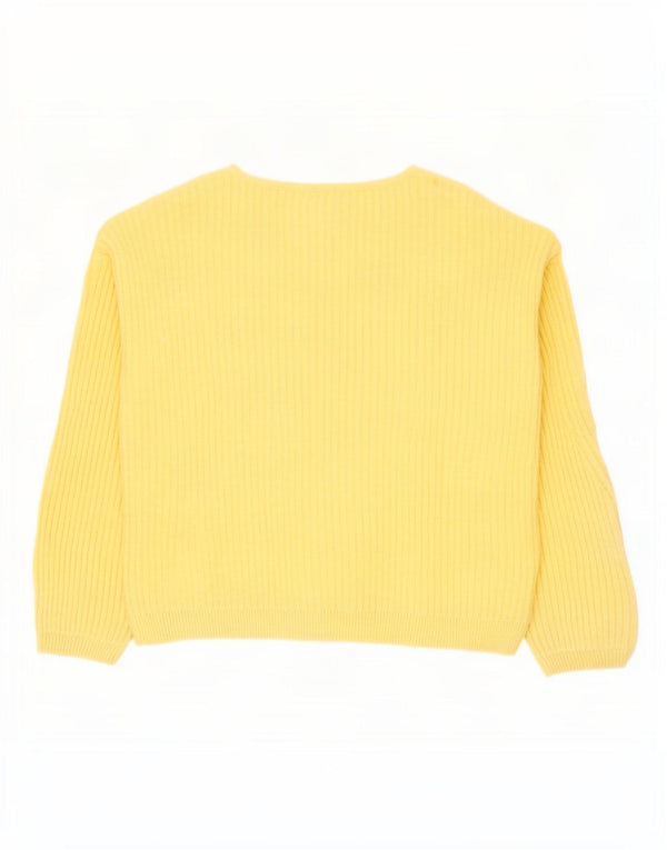 Marks & Spencer Womens Boat Neck Jumper Sweater UK 14 Medium Yellow