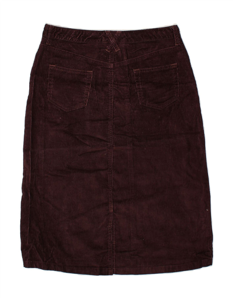 EDDIE BAUER Womens Stretch Corduroy Skirt US 6 Medium W30 Burgundy Cotton | Vintage Eddie Bauer | Thrift | Second-Hand Eddie Bauer | Used Clothing | Messina Hembry 