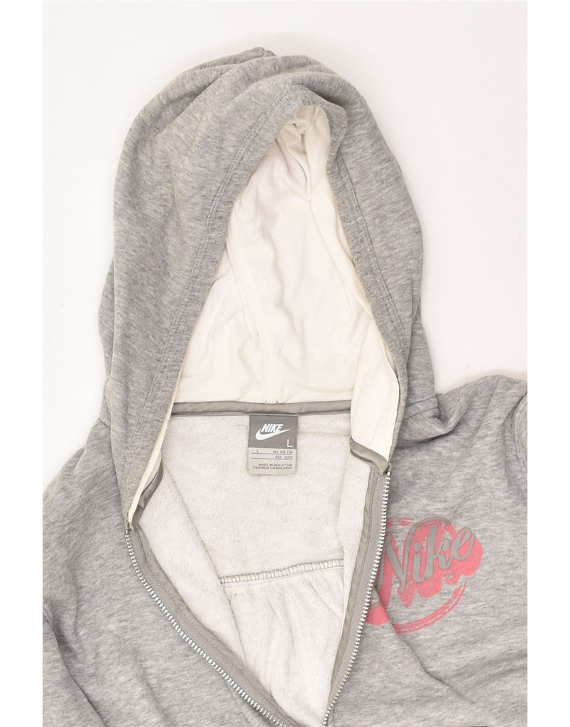 NIKE Girls Zip Hoodie Sweater 12-13 Years Large Grey | Vintage Nike | Thrift | Second-Hand Nike | Used Clothing | Messina Hembry 