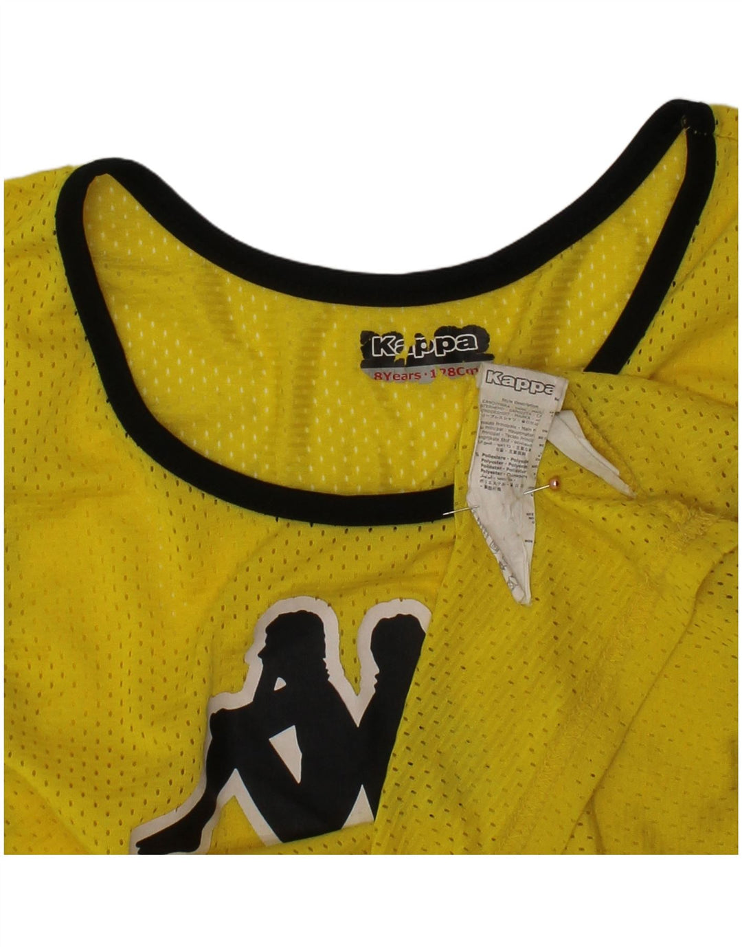 KAPPA Boys Graphic Vest Top 7-8 Years Yellow Polyester