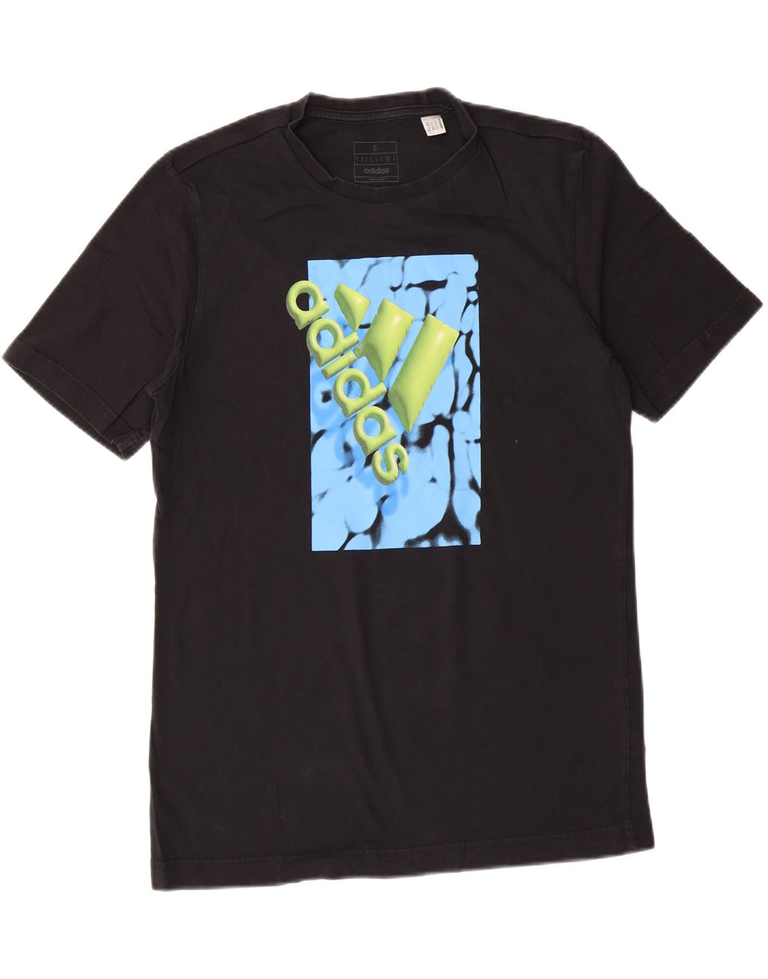 ADIDAS Mens Graphic T-Shirt Top Small Black Cotton Vintage Adidas and Second-Hand Adidas from Messina Hembry 