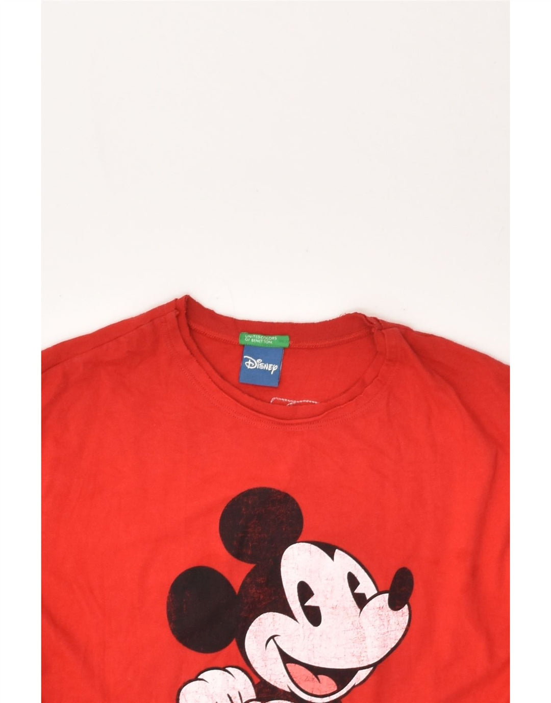 BENETTON Girls Mickey Mouse Graphic T-Shirt Top 11-12 Years Red Cotton | Vintage Benetton | Thrift | Second-Hand Benetton | Used Clothing | Messina Hembry 