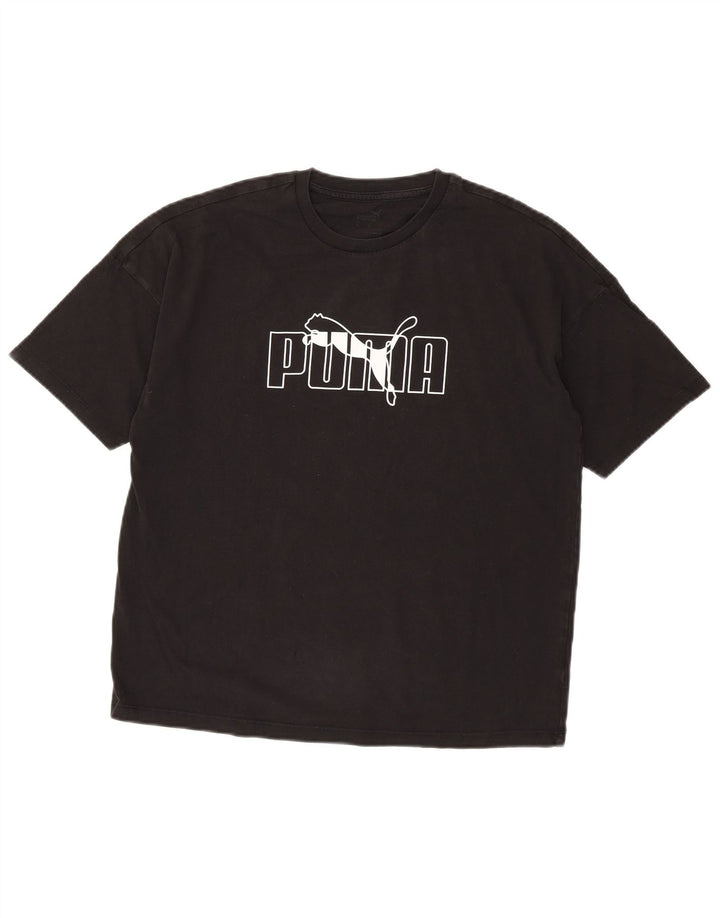 Puma Womens Graphic T-Shirt Top UK 14 Medium Black