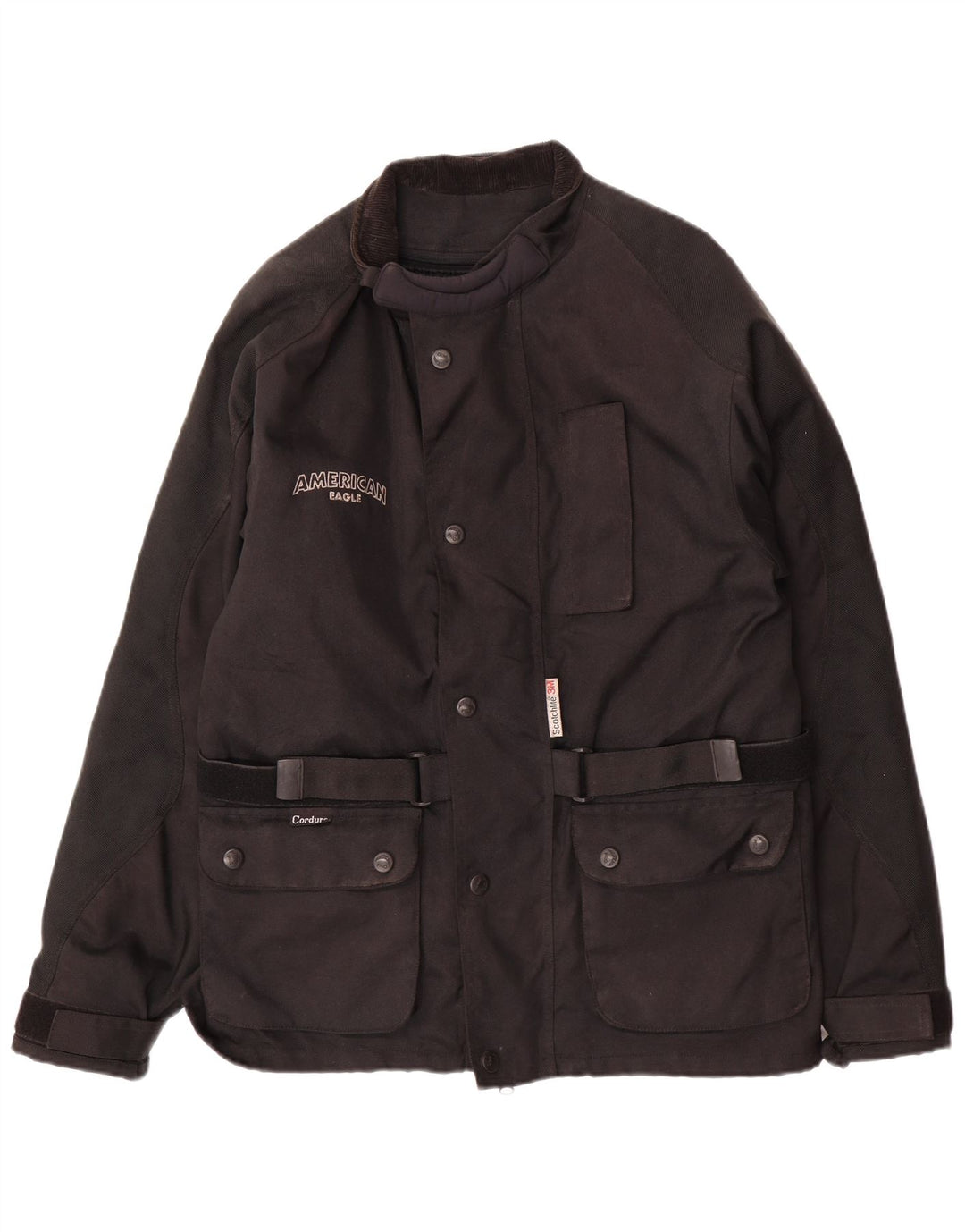 American Eagle Mens Utility Jacket UK 38 Medium Black Acetate
