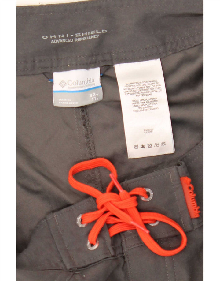Columbia Mens Omni-Shield Graphic Cargo Swimming Shorts Medium Grey