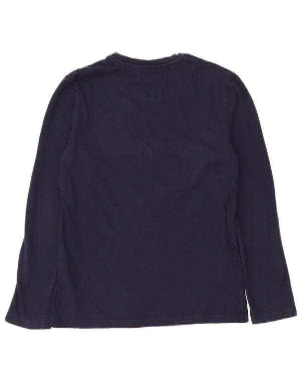 LYLE & SCOTT Boys Top Long Sleeve 12-13 Years Navy Blue Cotton