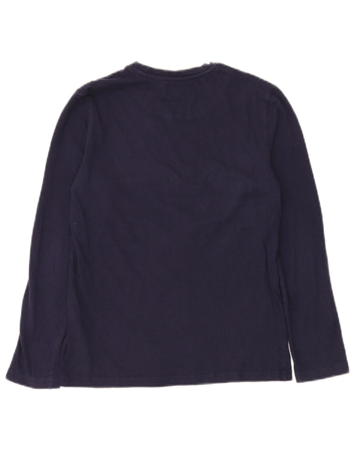 LYLE & SCOTT Boys Top Long Sleeve 12-13 Years Navy Blue Cotton