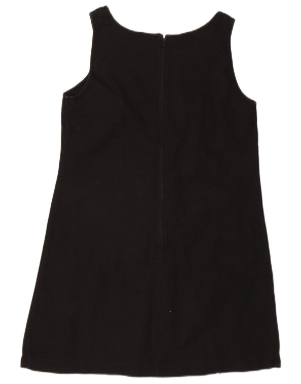 Stefanel Womens Sleeveless A-Line Dress UK 12 Medium Black Cotton