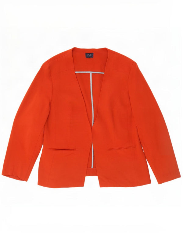 Marks & Spencer Womens Open Blazer Jacket UK 16 Large Orange Polyester