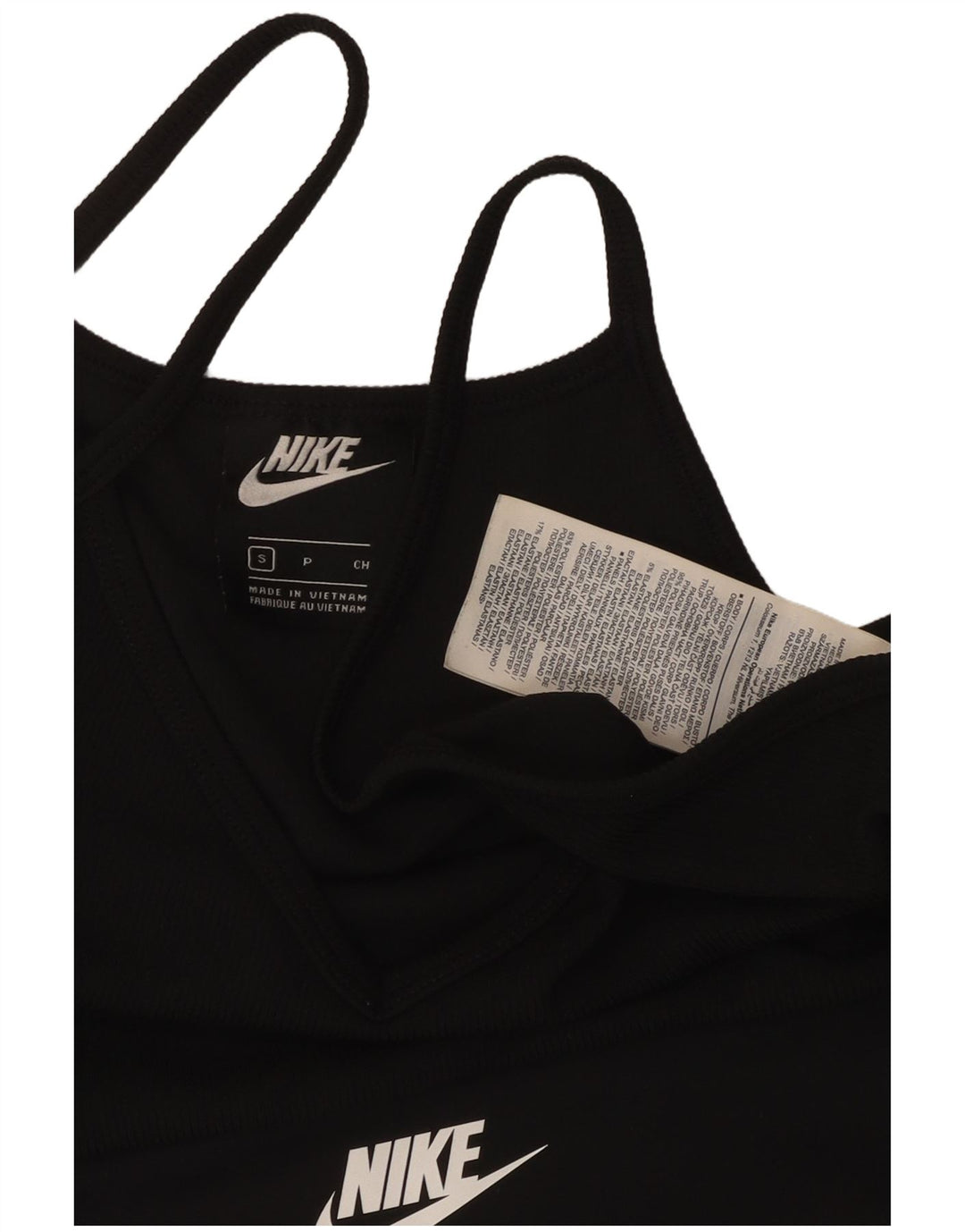 Nike Womens Graphic Sport Bra Top UK 10 Small Black Polyester