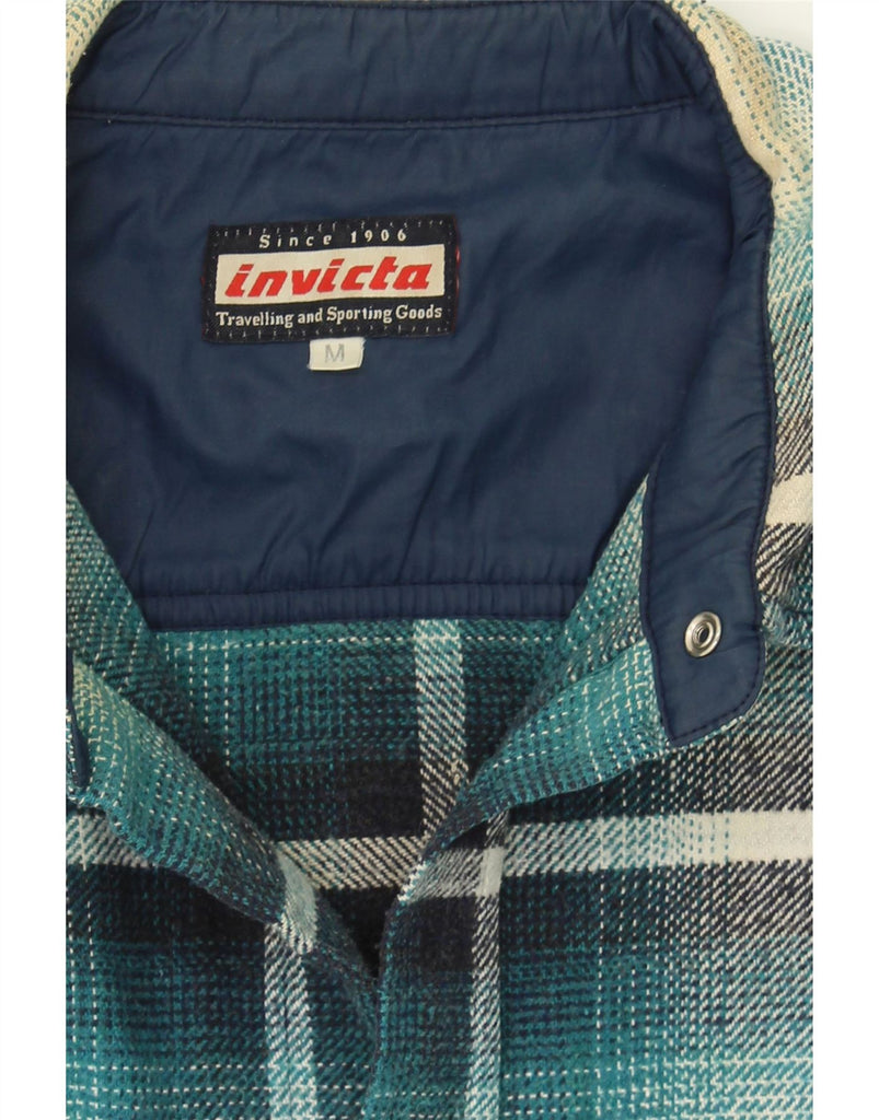 INVICTA Mens Flannel Shirt Medium Blue Check Cotton Vintage Invicta and Second-Hand Invicta from Messina Hembry 