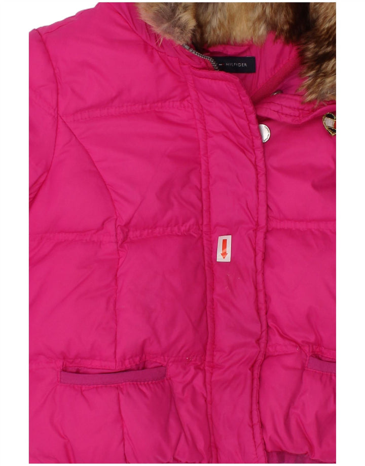 TOMMY HILFIGER Baby Girls Hooded Padded Jacket 12-18 Months Pink Nylon