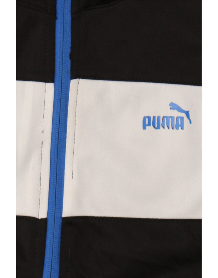 PUMA Boys Tracksuit Top Jacket 10-11 Years Medium Black Colourblock Vintage Puma and Second-Hand Puma from Messina Hembry 