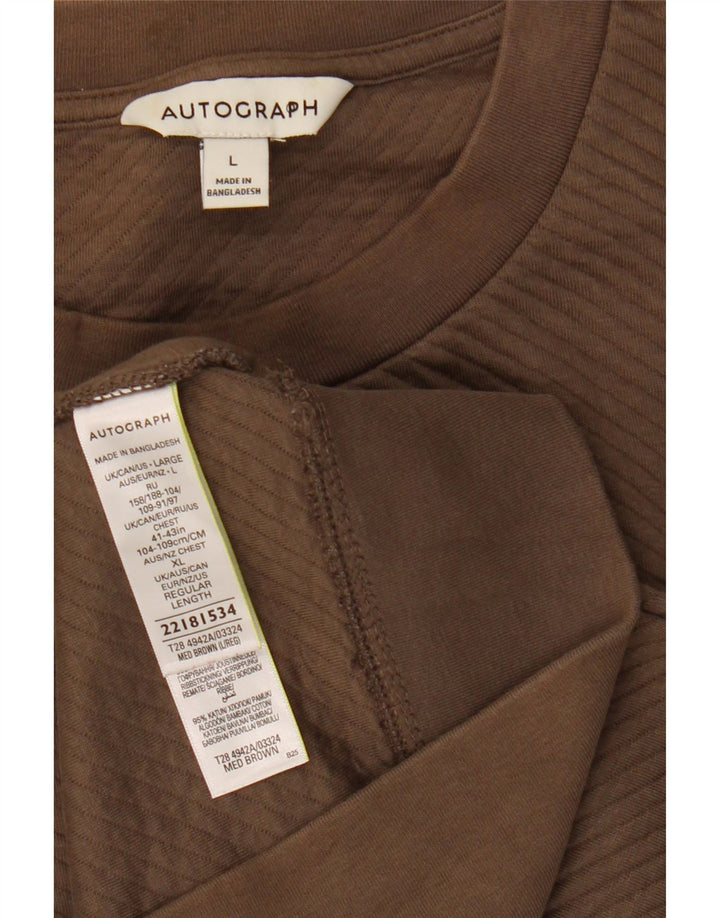 Marks & Spencer Mens Autograph Sweatshirt Jumper Large Brown Cotton