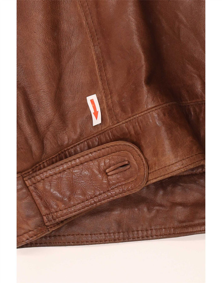 Conbipel Mens Leather Jacket IT 54 XL Brown