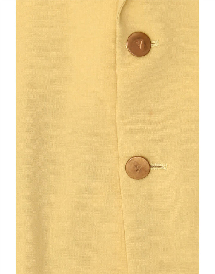 Valentino Mens 2 Button Blazer Jacket IT 50 Large Yellow Wool