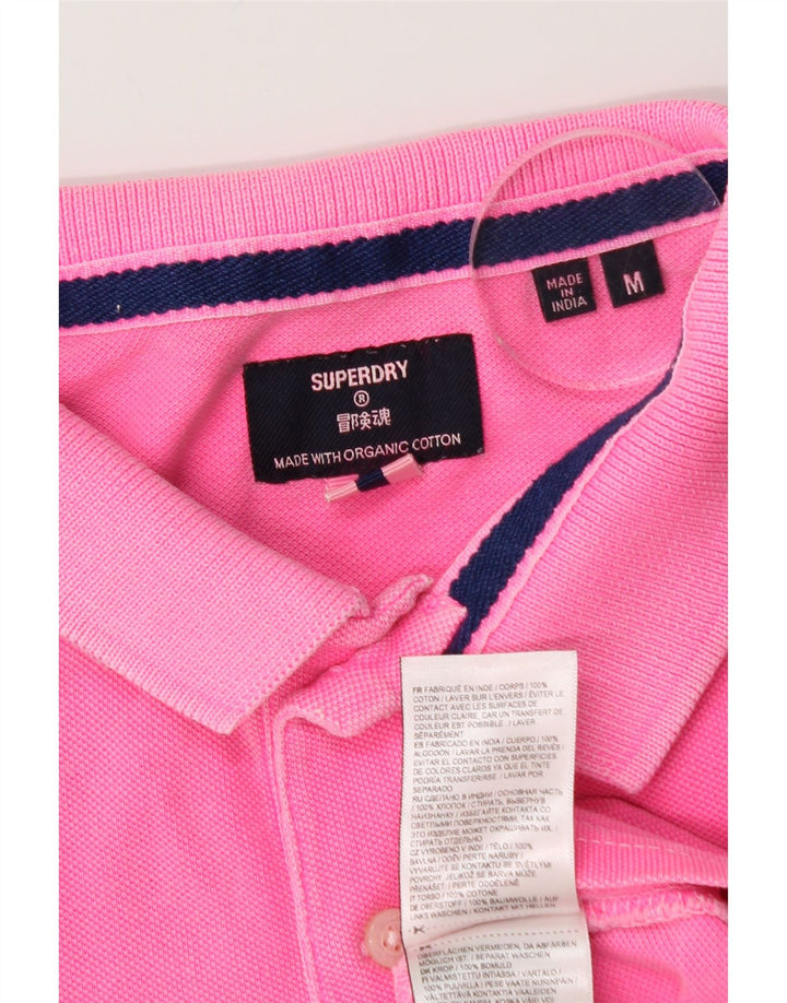 SUPERDRY Mens Polo Shirt Medium Pink Cotton