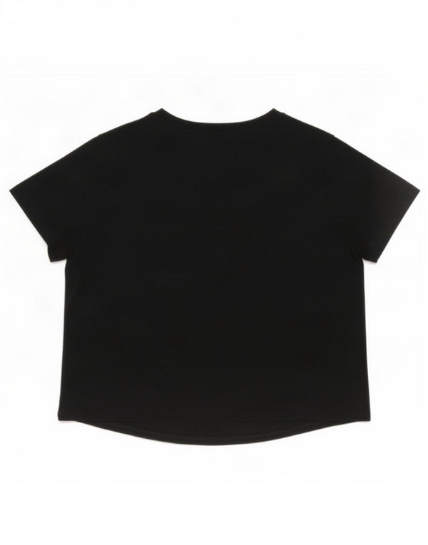Nike Girls Graphic T-Shirt Top 12-13 Years Large Black Cotton