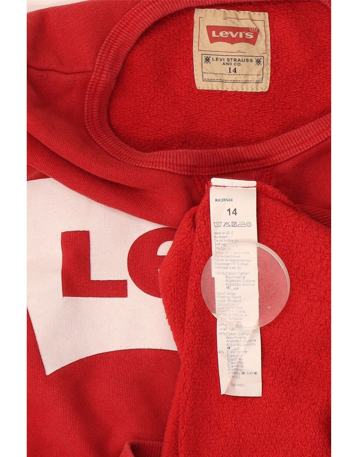Levi's Boys Graphic Sweatshirt Jumper 13-14 Years Red Cotton