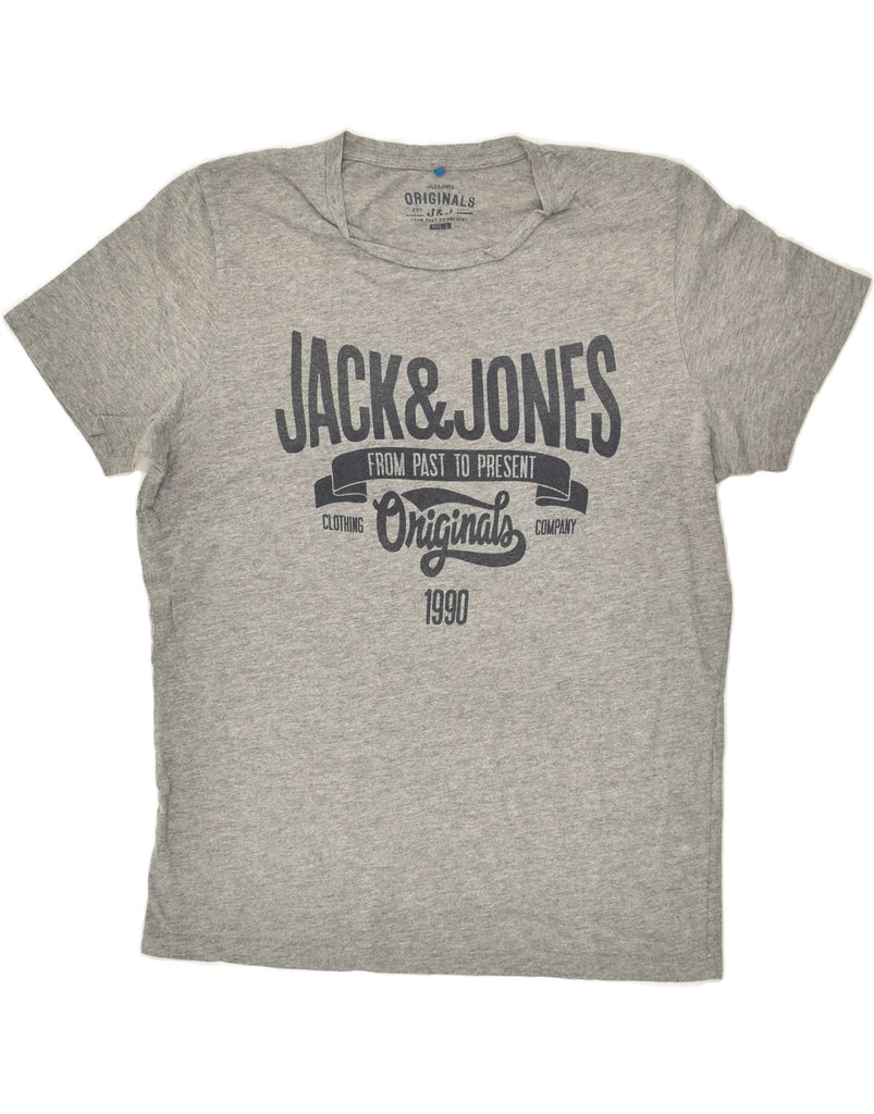 JACK & JONES Mens Graphic T-Shirt Top Small Grey Cotton | Vintage Jack & Jones | Thrift | Second-Hand Jack & Jones | Used Clothing | Messina Hembry 