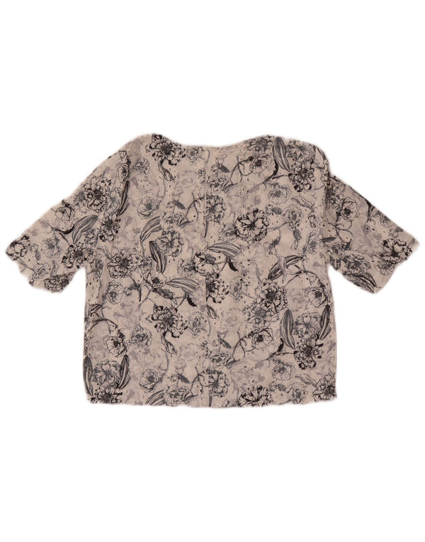 Zara Womens Crop Blouse Top UK 6 XS White Floral