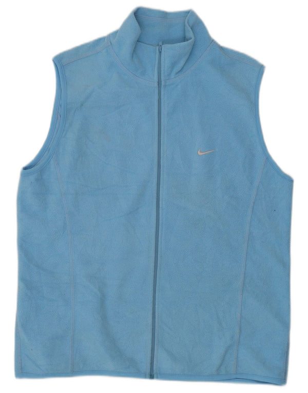 Nike Womens Fleece Gilet UK 14 Large Blue Polyester
