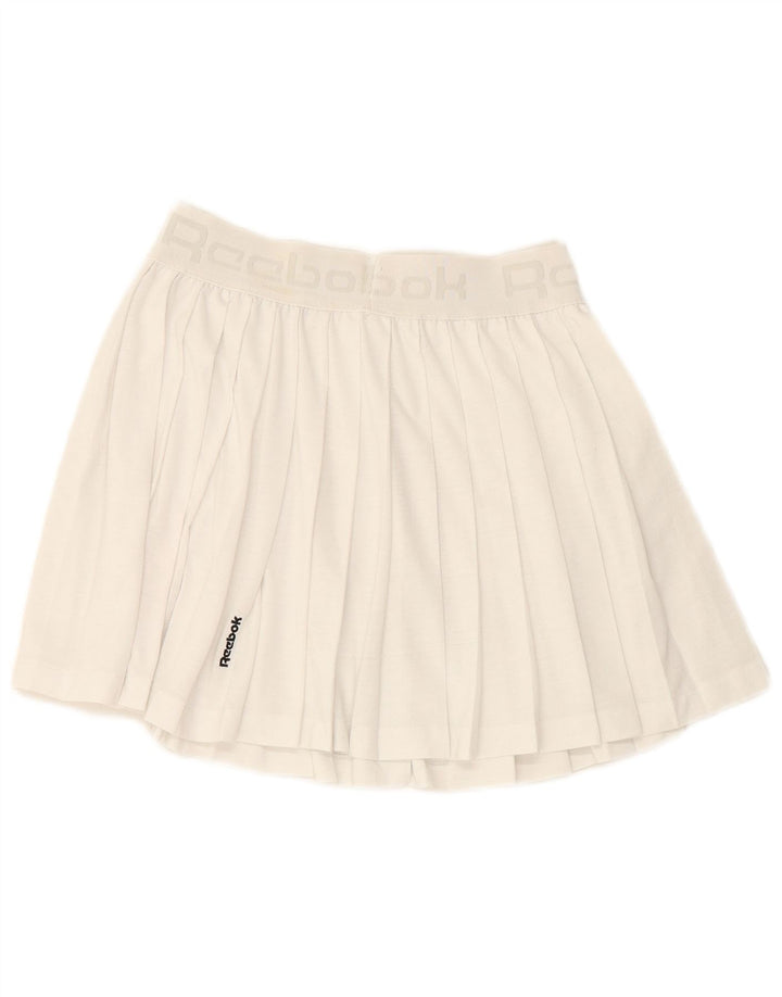 REEBOK Womens Graphic Tennis Skirt UK 10 Small  White Polyester
