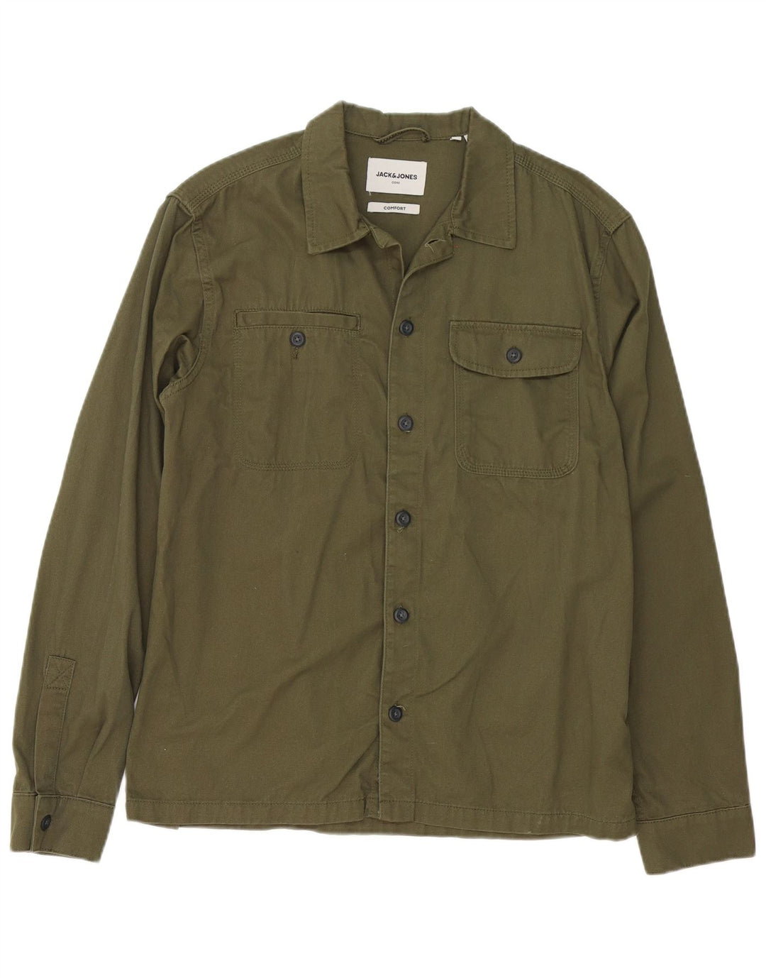 Jack & Jones Mens Shirt Large Khaki Cotton