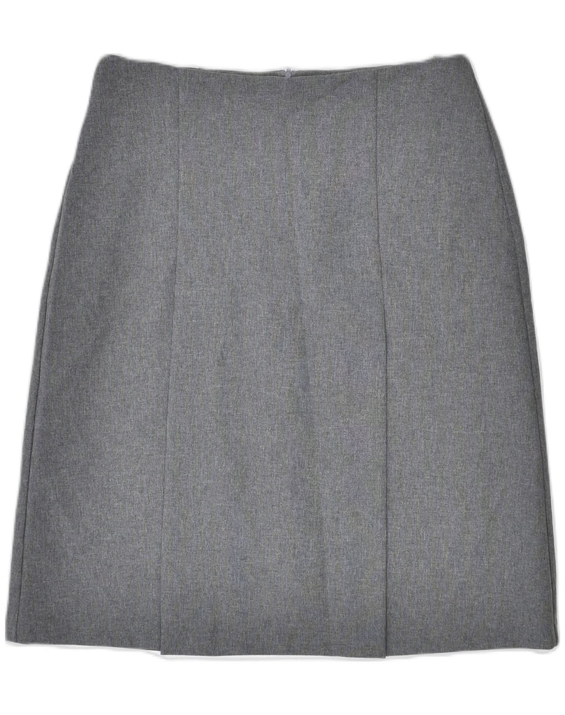 BENETTON Womens Pencil Skirt IT 42 Medium W26 Grey Polyester | Vintage | Thrift | Second-Hand | Used Clothing | Messina Hembry 