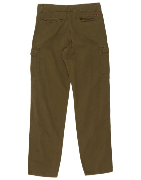 Napapijri Boys Cargo Trousers 13-14 Years W28 L30 Khaki Cotton