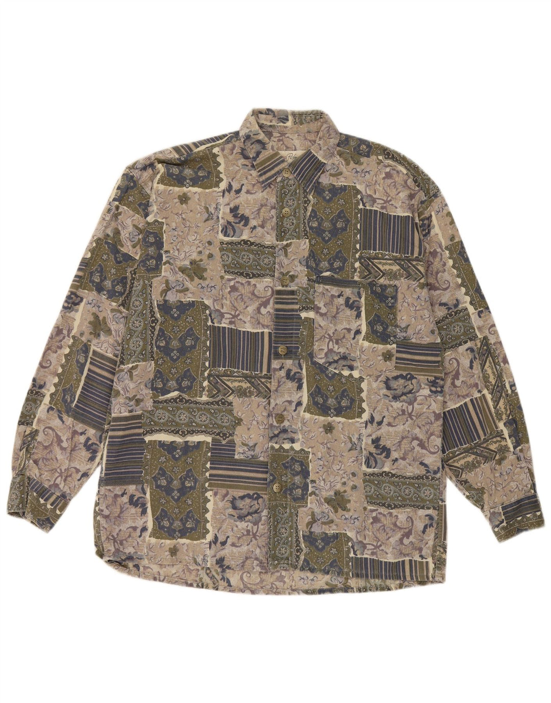 Hatico Mens Shirt Large Multicoloured Patchwork