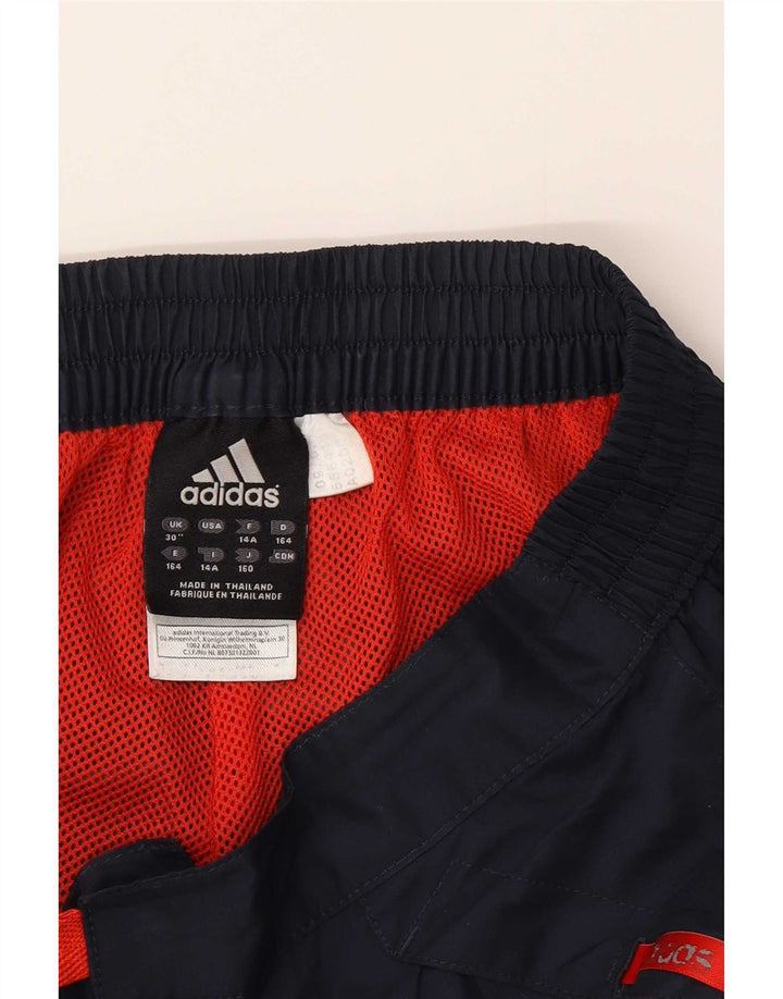 Adidas Boys Capri Tracksuit Trousers 13-14 Years Navy Blue Polyester