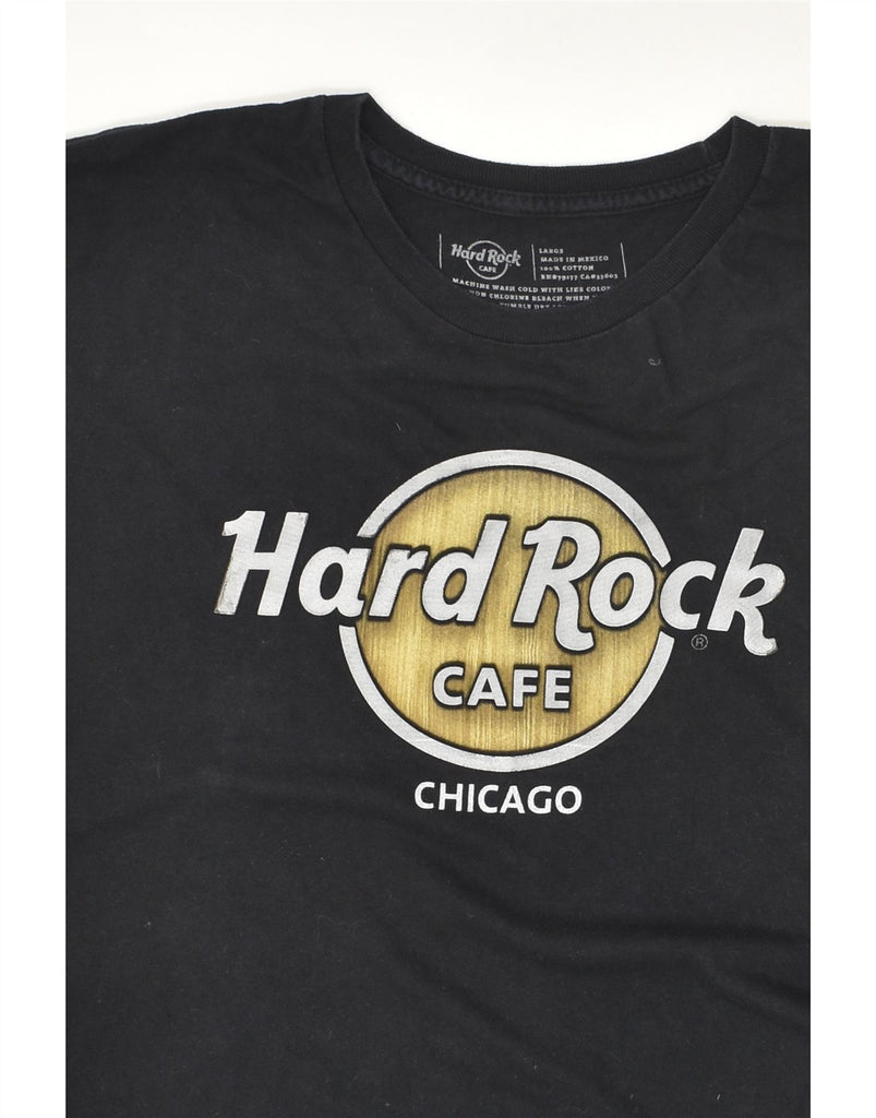 HARD ROCK CAFE Mens Chicago Graphic T-Shirt Top Large Black Cotton | Vintage Hard Rock Cafe | Thrift | Second-Hand Hard Rock Cafe | Used Clothing | Messina Hembry 