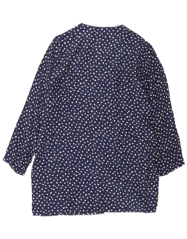 Benetton Womens Oversized Tunic Top IT 44 Medium Navy Blue Spotted