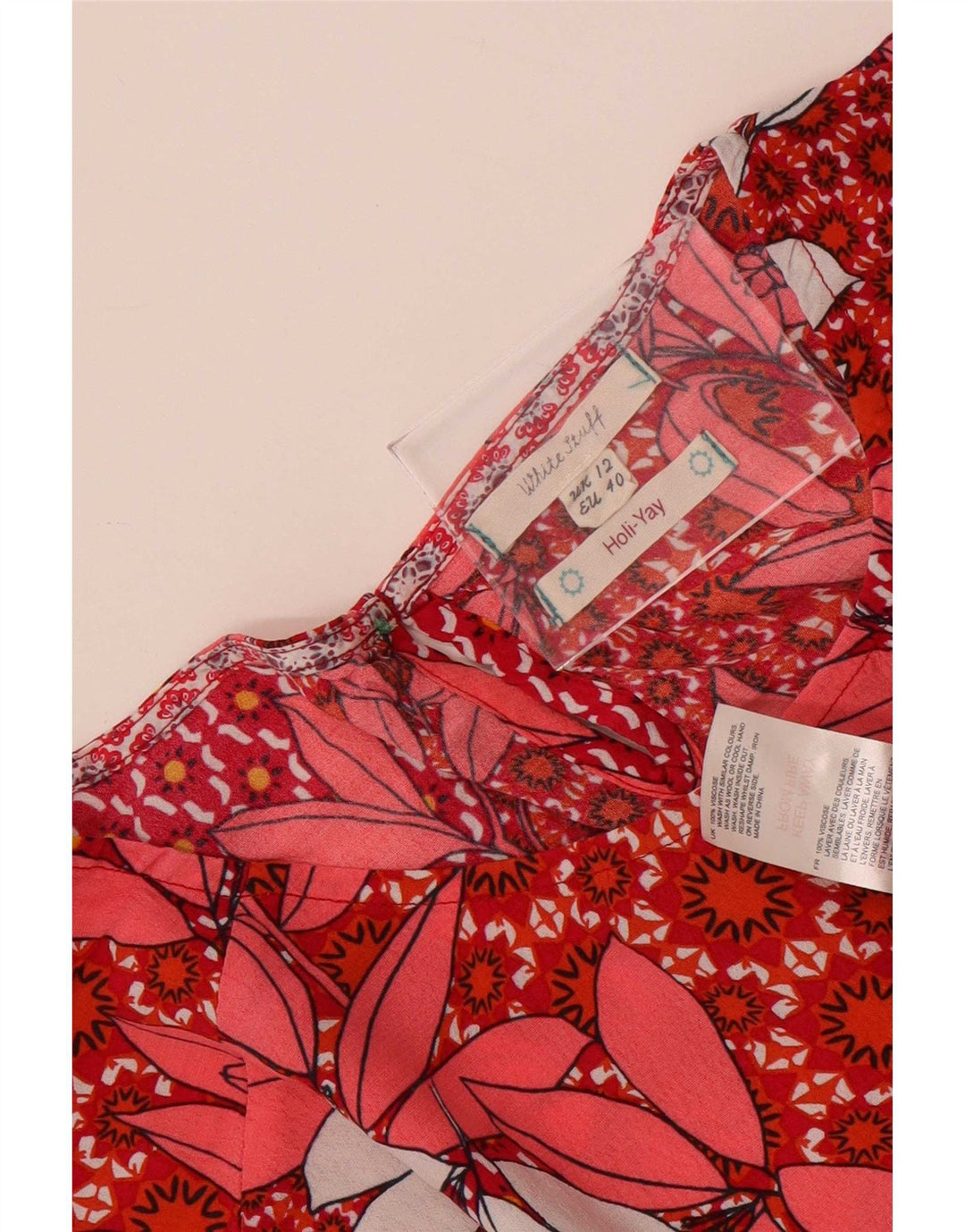 White Stuff Womens Blouse Top UK 12 Medium Red Floral Viscose