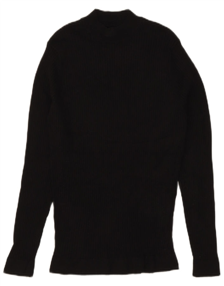 Zara Mens Turtle Neck Jumper Sweater Small Black Viscose