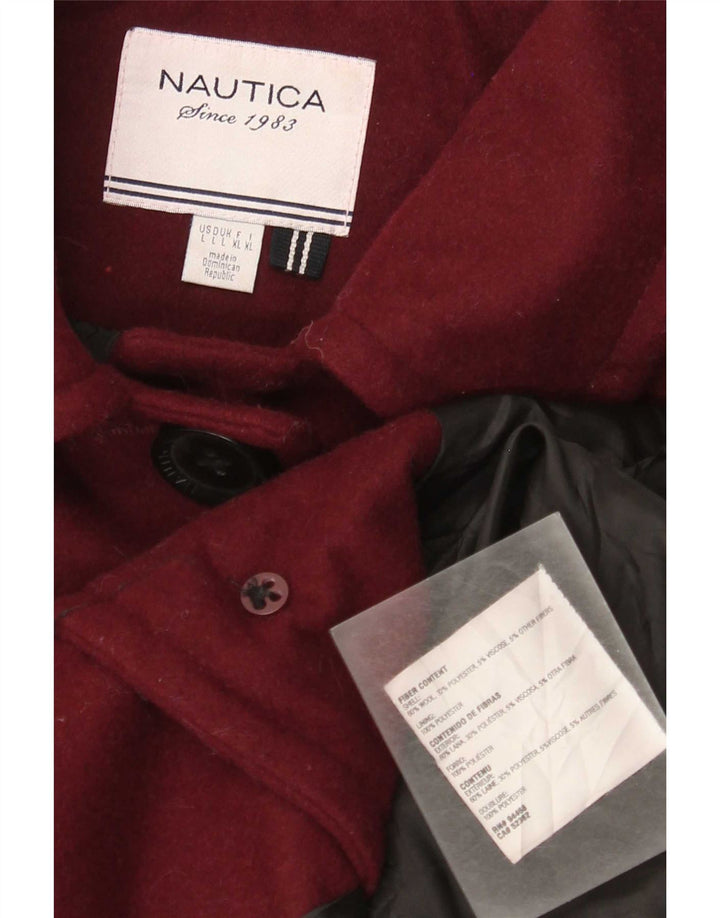 Nautica Womens 4 Button Blazer Jacket UK 16 Large Burgundy Wool
