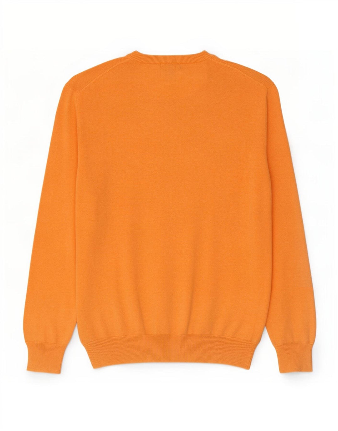 Gant Mens V-Neck Jumper Sweater Large Orange Cotton