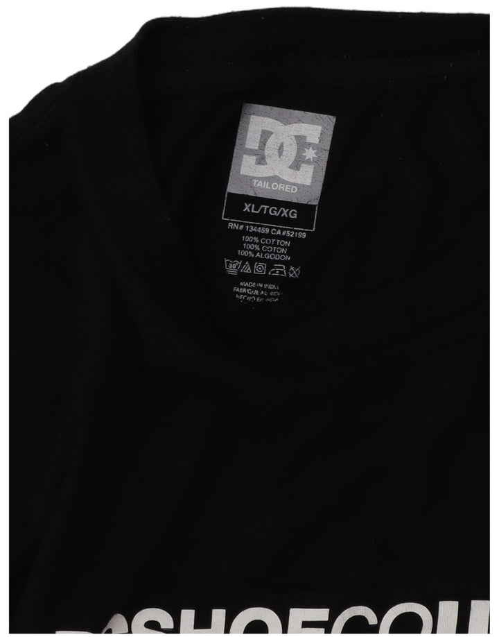 DC Mens Tailored Fit Graphic T-Shirt Top XL Black Cotton