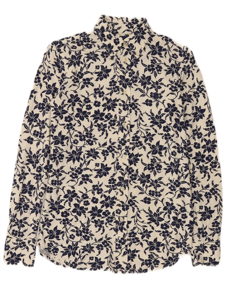 Ralph Lauren Mens Shirt Small White Floral Cotton