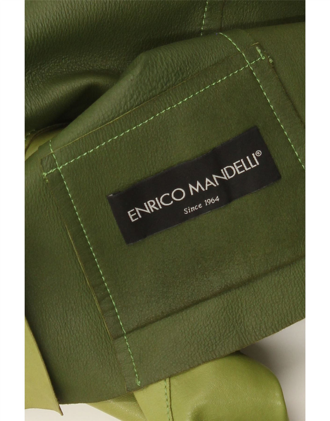 Enrico Mandelli Womens 4 Button Leather Blazer Jacket UK 14 Medium Green