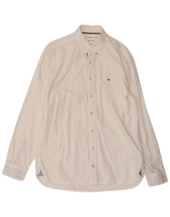TOMMY HILFIGER Mens Shirt Large White Cotton