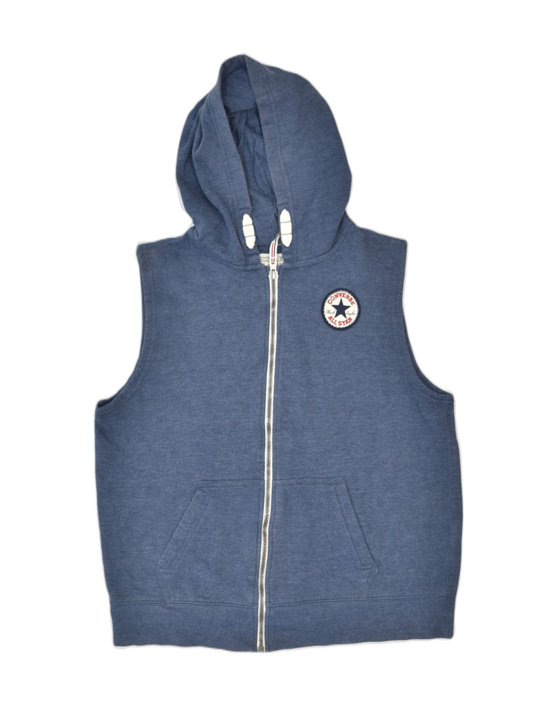 CONVERSE Boys Sleeveless Zip Hoodie Sweater 13-14 Years XL Blue Cotton | Vintage | Thrift | Second-Hand | Used Clothing | Messina Hembry 