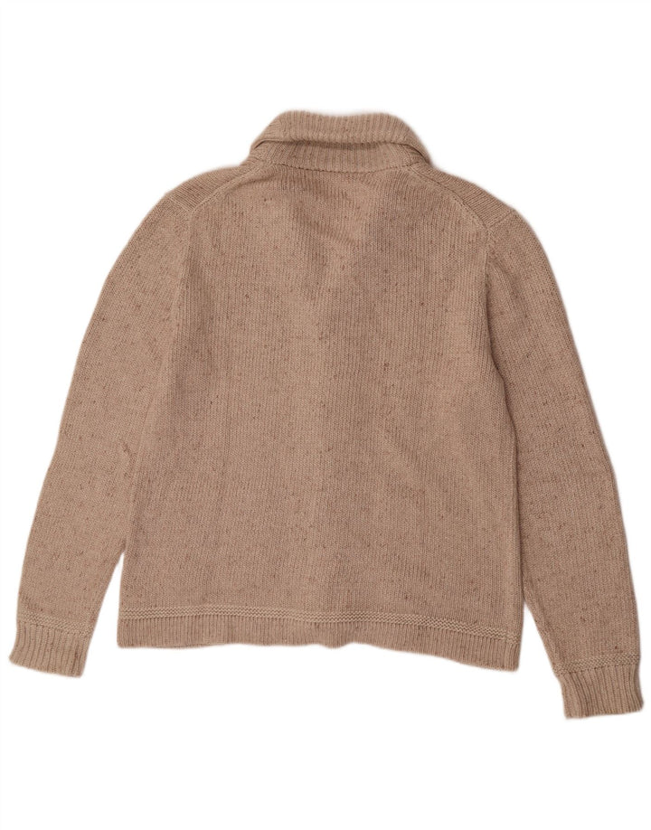 Lee Mens Cardigan Sweater Medium Beige Flecked Cotton