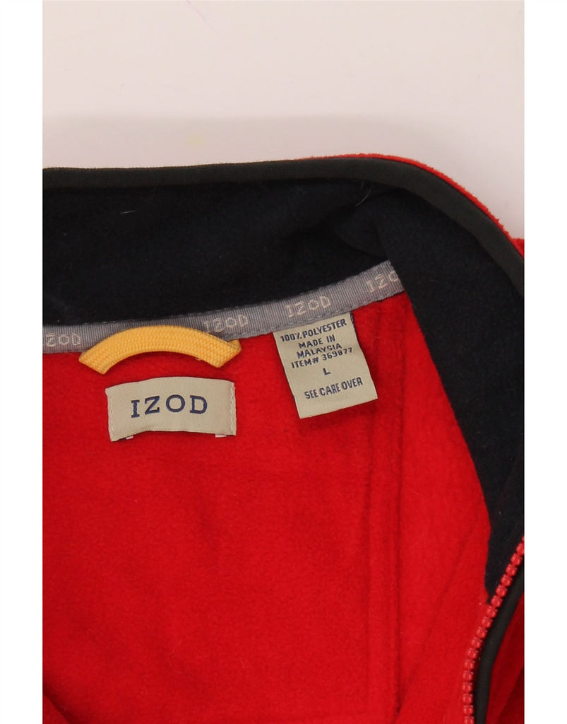 IZOD Mens Zip Neck Fleece Jumper Large Red Polyester Vintage Izod and Second-Hand Izod from Messina Hembry 