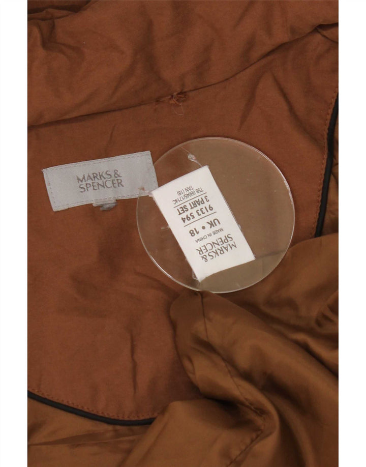 Marks & Spencer Womens Hooded Oversized Parka Jacket UK 18 XL Brown