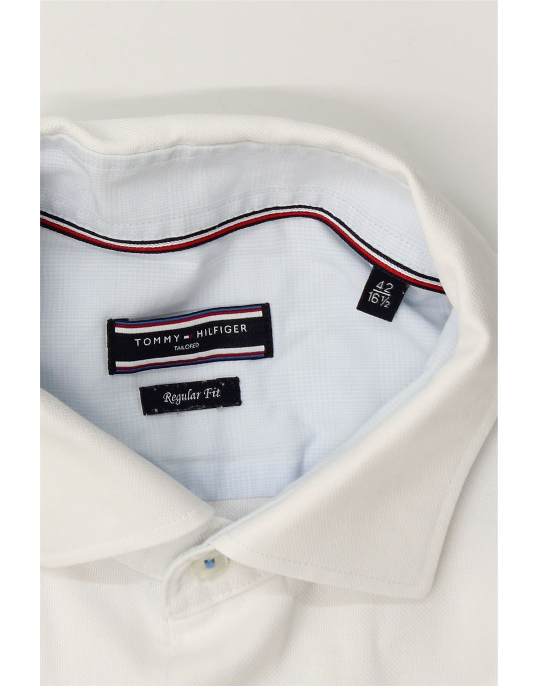 Tommy Hilfiger Mens Regular Fit Shirt Size 42 16 1/2 Large White